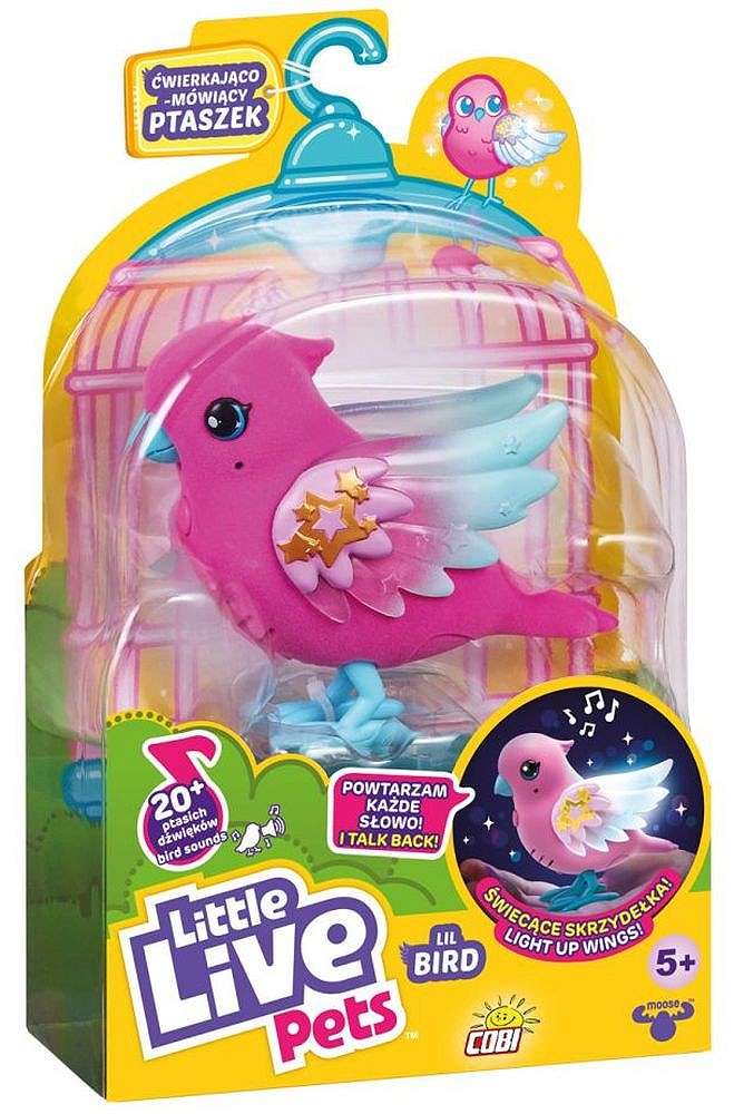 LLP Ćwierkająco mówiący ptaszek ze świecącymi skrzydełkami