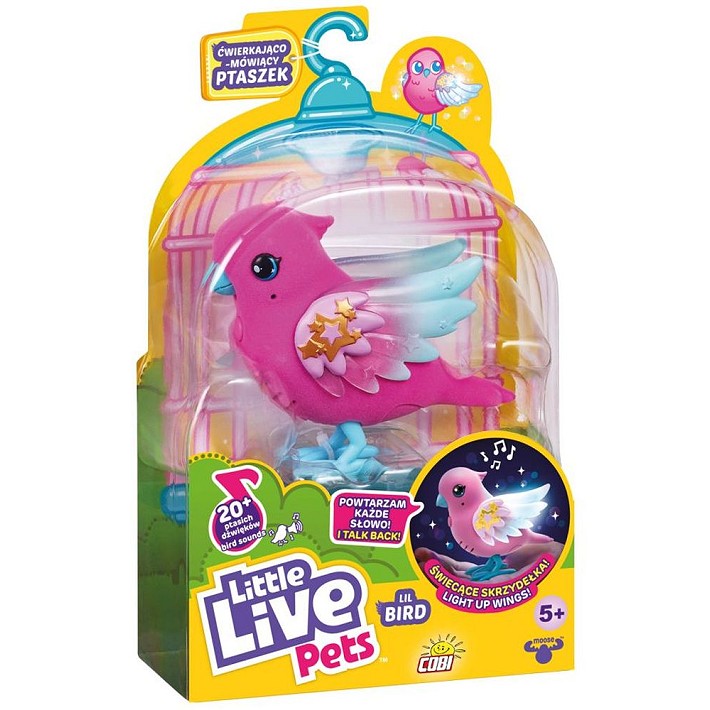 LLP Ćwierkająco mówiący ptaszek ze świecącymi skrzydełkami